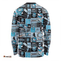 Cronulla-Sutherland Sharks Long Sleeve T-shirt - Team Of Us Die Hard Fan Supporters Comic Style Long Sleeve T-shirt