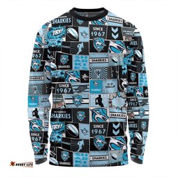 Cronulla-Sutherland Sharks Long Sleeve T-shirt - Team Of Us Die Hard Fan Supporters Comic Style Long Sleeve T-shirt