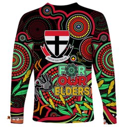 St Kilda Football Aboriginal Art Long Sleeve T-shirt NAIDOC Indigenous Tribal