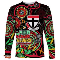 St Kilda Football Aboriginal Art Long Sleeve T-shirt NAIDOC Indigenous Tribal