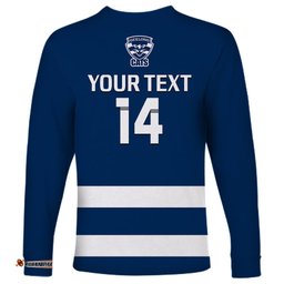 Personalised Geelong Football Long Sleeve T-shirt Go Cats Navy Blue Sporty Style