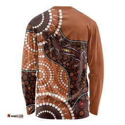 Lizard NAIDOC 2024 Long Sleeve T-shirt Aboriginal Art Style