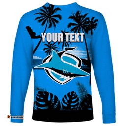 NRL Sharks Long Sleeve T-shirt Summer Style