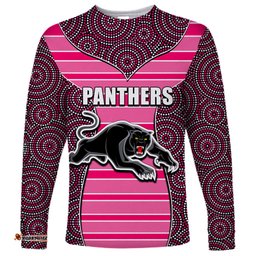 NRL Panthers Long Sleeve T-shirt Mix Dot Aboriginal Pink Version