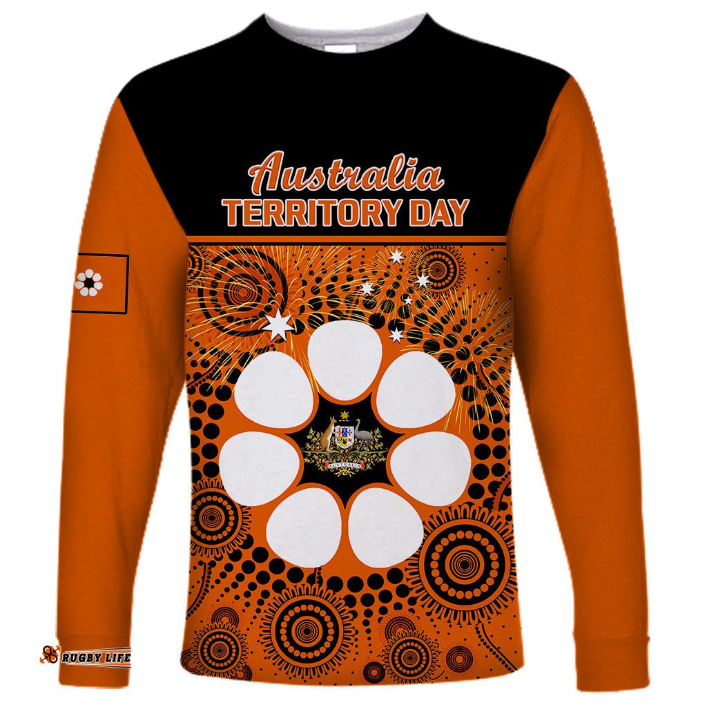 Personalised 1 July Australia Territory Day Long Sleeve T-shirt Aboriginal Pattern
