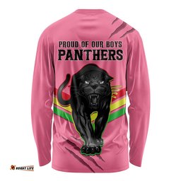NRL Panthers Long Sleeve T-shirt Premiers Three Peat Proud Of Our Boys Pink