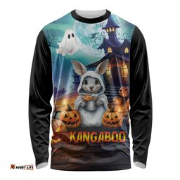 Happy Kangaboo Long Sleeve T-shirt Kangaroo and Halloween Haunted House