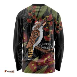 Australia Indigenous Christmas Long Sleeve T-shirt Kookaburra Aboriginal