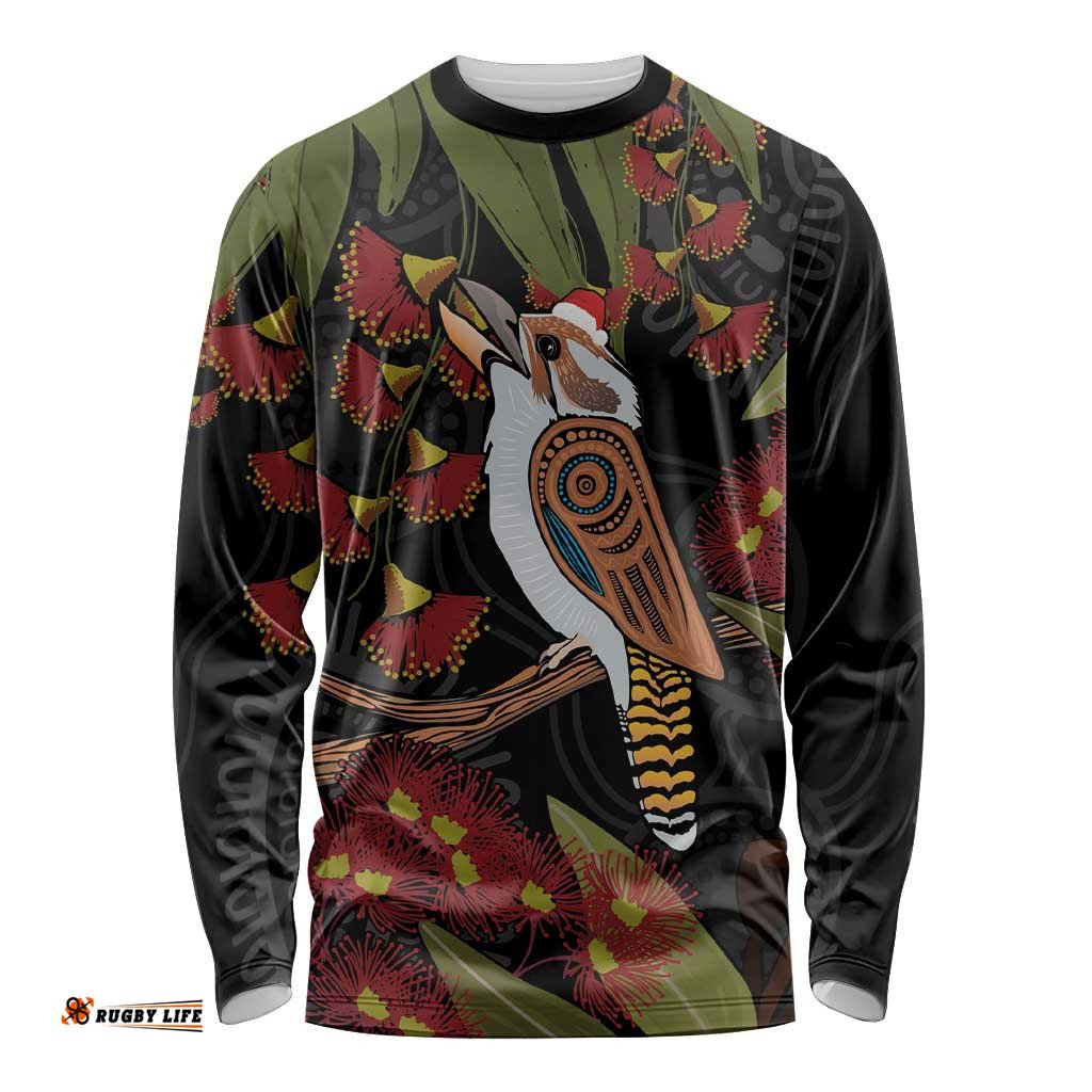 Australia Indigenous Christmas Long Sleeve T-shirt Kookaburra Aboriginal
