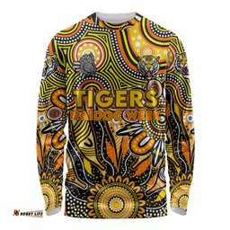 Personalised Tiger NAIDOC Week 2024 Long Sleeve T-shirt Aussie Aboriginal Art