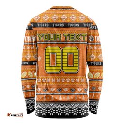 Personalized Tigers Rugby Xmas Long Sleeve T-shirt Australia NRL Mascot