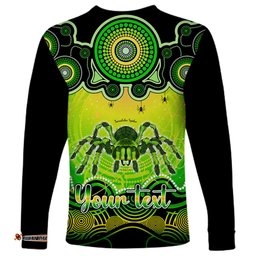 Personalised Australia Scorpio Tarantulas Spider Zodiac Long Sleeve T-shirt Auz Astrology Aboriginal Green