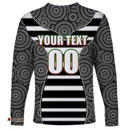NRL Panthers Long Sleeve T-shirt Mix Dot Aboriginal Black Version