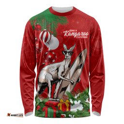Kangaroo Lover Long Sleeve T-shirt Australia Merry Christmas Aboriginal