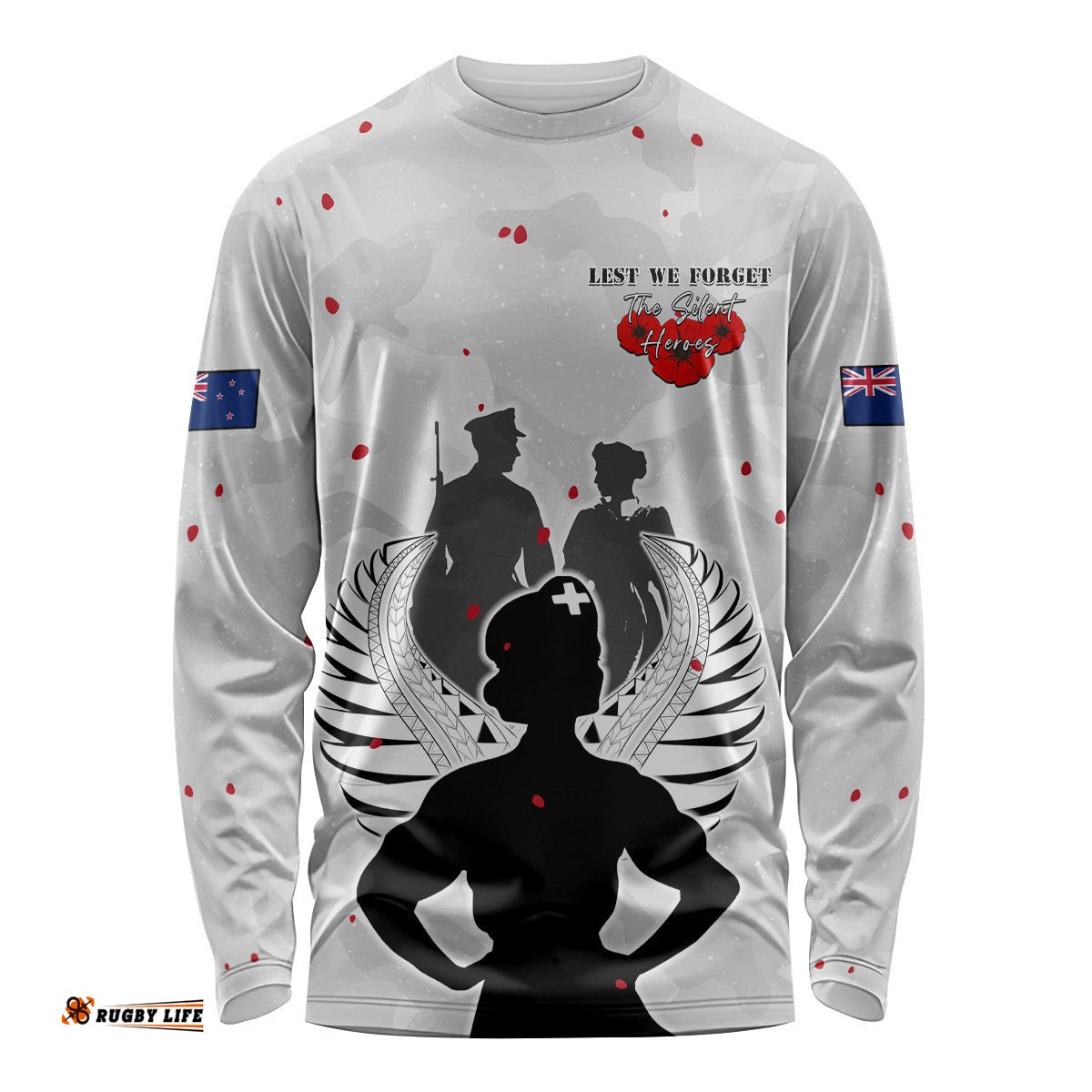 New Zealand ANZAC Day Long Sleeve T-shirt For The Nurse Lest We Forget