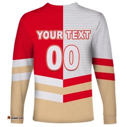 Custom Text And Number NRL Dolphins Long Sleeve T-shirt Mix Jersey