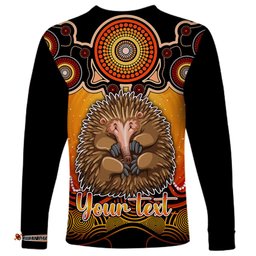 Personalised Australia Virgo Echidna Zodiac Long Sleeve T-shirt Auz Astrology Aboriginal Red