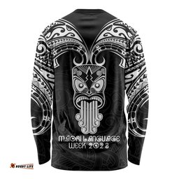 New Zealand Te Reo Maori Long Sleeve T-shirt Kia Kaha Maori Language Week Black Style
