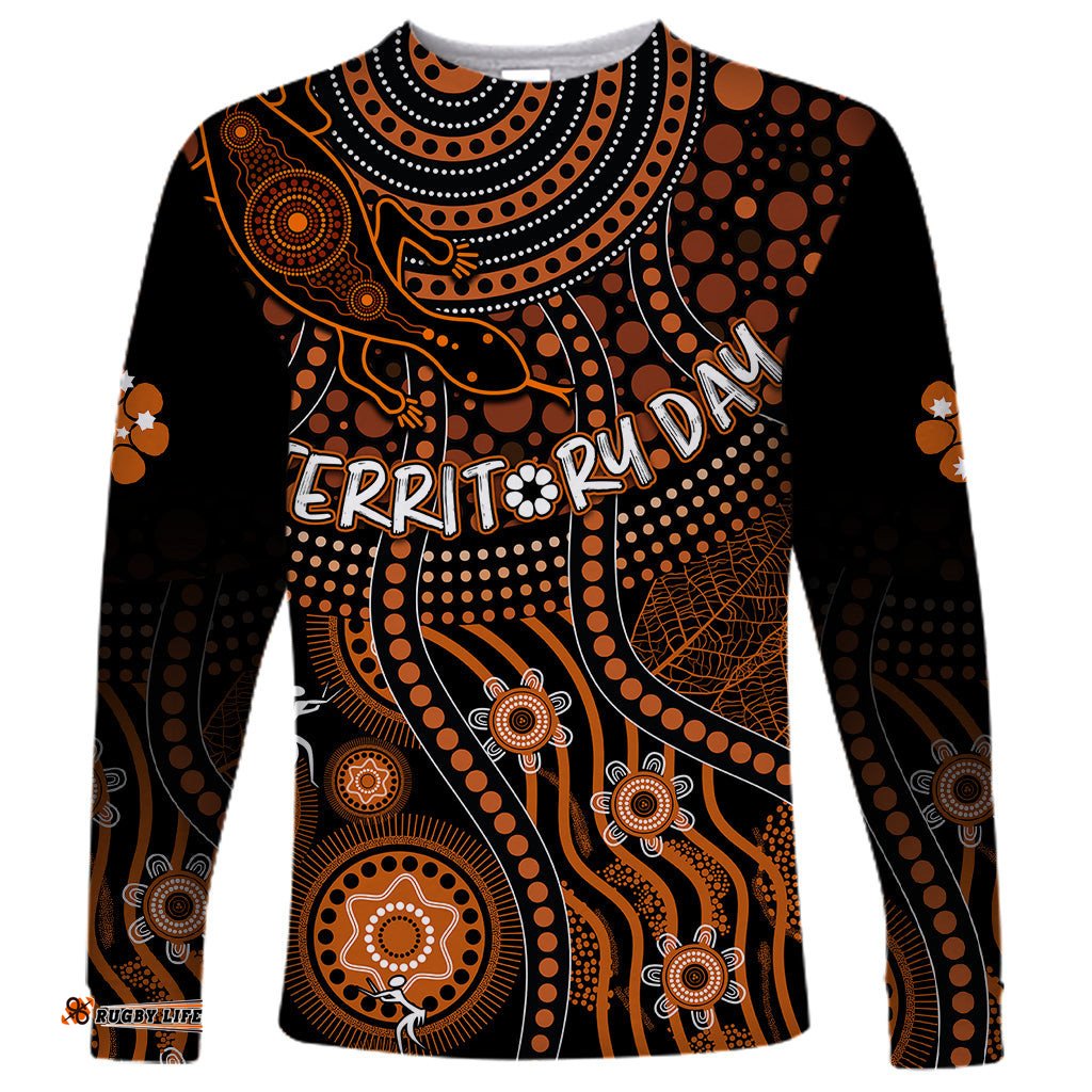 Personalised Northern Territory Day Long Sleeve T-shirt Indigenous Sun and Life Art
