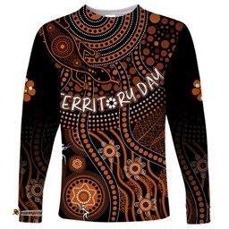 Personalised Northern Territory Day Long Sleeve T-shirt Indigenous Sun and Life Art