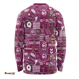 Queensland Cane Toads Long Sleeve T-shirt - Team Of Us Die Hard Fan Supporters Comic Style Long Sleeve T-shirt
