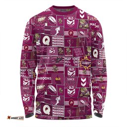 Queensland Cane Toads Long Sleeve T-shirt - Team Of Us Die Hard Fan Supporters Comic Style Long Sleeve T-shirt