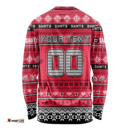 Personalized Saints Football Xmas Long Sleeve T-shirt Australia AFL Mascot