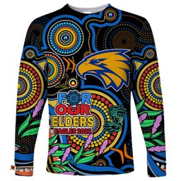 Custom Eagles Football Aboriginal Art Long Sleeve T-shirt NAIDOC Indigenous Tribal