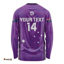 Custom Australia Soccer Long Sleeve T-shirt Matildas Go Champions Purple