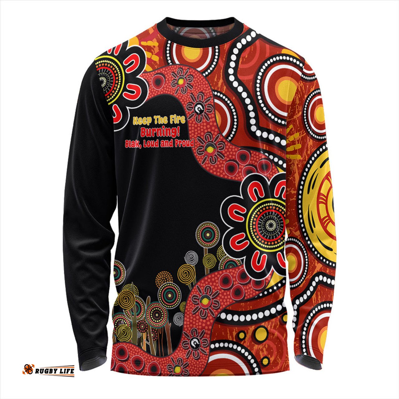 Australia Long Sleeve T-shirt Aboriginal Indigenous Naidoc Week Keep The Fire Burning! Blak, Loud And Proud