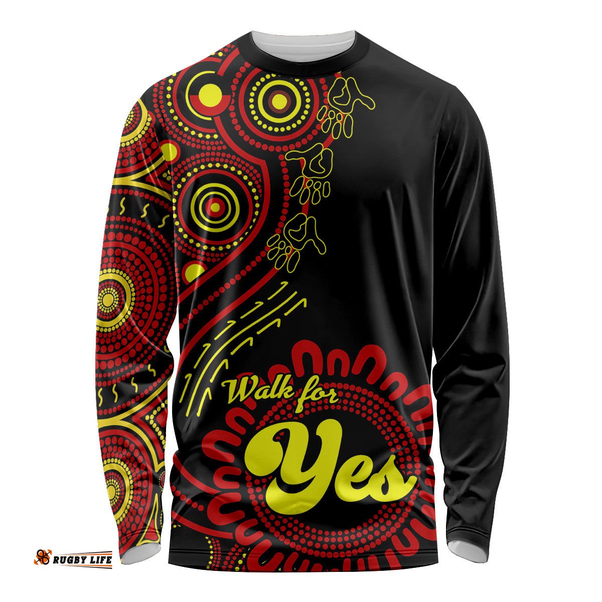 Australia Walk For Yes Long Sleeve T-shirt Indigenous Voice Aboriginal Red