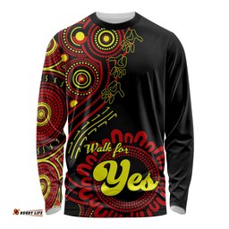 Australia Walk For Yes Long Sleeve T-shirt Indigenous Voice Aboriginal Red