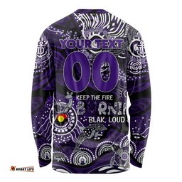 Custom NAIDOC Week 2024 Freo Long Sleeve T-shirt Aboriginal Animals Keep The Fire Burning