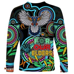 Magpies Football Aboriginal Art Long Sleeve T-shirt NAIDOC Indigenous Tribal