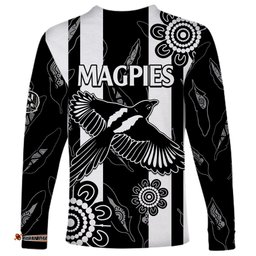 Collingwood Football Long Sleeve T-shirt Proud To Be Magpies Aboriginal Version