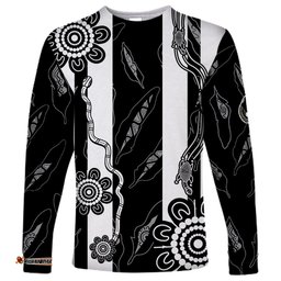 Collingwood Football Long Sleeve T-shirt Proud To Be Magpies Aboriginal Version
