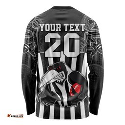 Custom AFL Magpies Champions Long Sleeve T-shirt Proud Collingwood Aboriginal