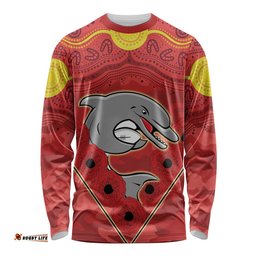 Custom Dolphins Rugby ANZAC Long Sleeve T-shirt Aboriginal and Army Patterns