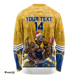 Custom Eagles Football Christmas Long Sleeve T-shirt Merry Xmas Mix Aboriginal Art