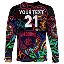 Custom Demons Football Aboriginal Art Long Sleeve T-shirt NAIDOC Indigenous Tribal