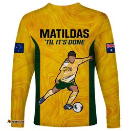 Australia Soccer Long Sleeve T-shirt Sam Kerr Matildas Proud World Cup Yellow