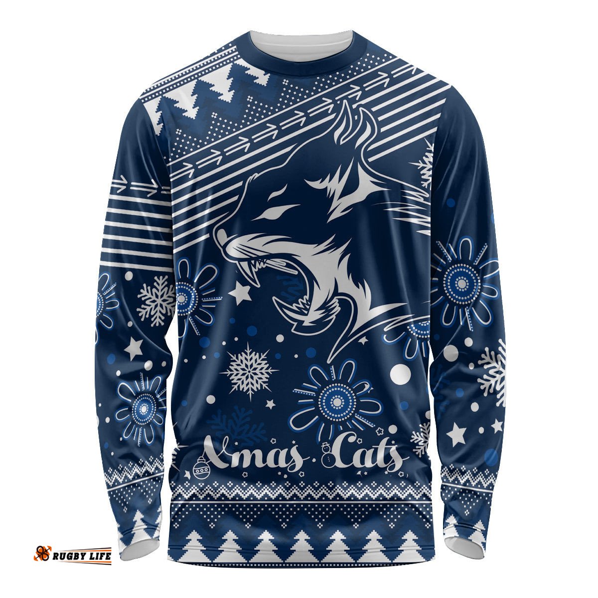 Custom Geelong Cats Football Long Sleeve T-shirt Christmas 2023