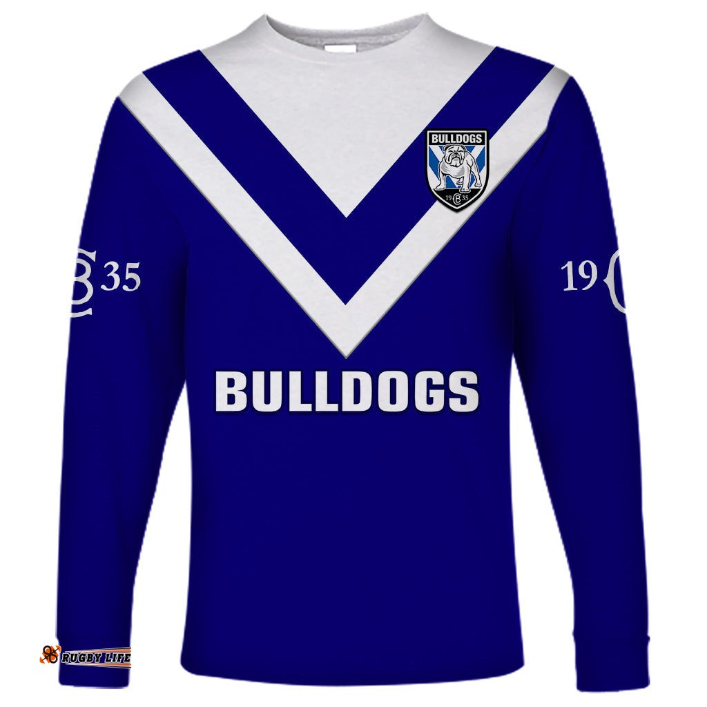 Bulldogs Rugby Long Sleeve T-shirt Canterbury Bankstown Go Dogs
