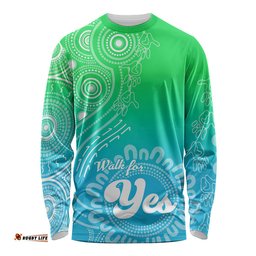 Australia Walk For Yes Long Sleeve T-shirt Indigenous Voice Aboriginal Green