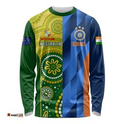 Custom Australia And India Cricket Long Sleeve T-shirt World Cup Final Together