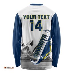 Custom Australia Day Cowboys Long Sleeve T-shirt NRL 2024 Sydney Opera House With Map