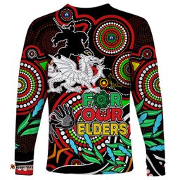 Dragons Rugby Aboriginal Art Long Sleeve T-shirt NAIDOC Indigenous Tribal