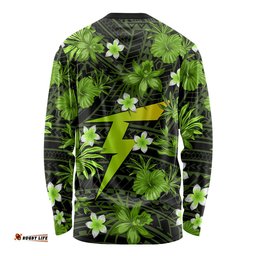 Australian Thunder Cricket Long Sleeve T-shirt Baeuty Pacific Hibiscus and Polynesian Pattern