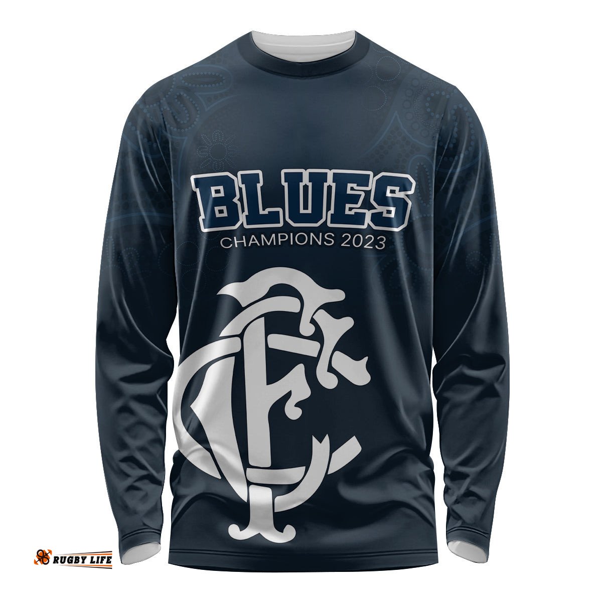 Custom AFL Blues Champions Long Sleeve T-shirt Proud Carlton Aboriginal