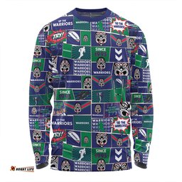 New Zealand Warriors Long Sleeve T-shirt - Team Of Us Die Hard Fan Supporters Comic Style Long Sleeve T-shirt